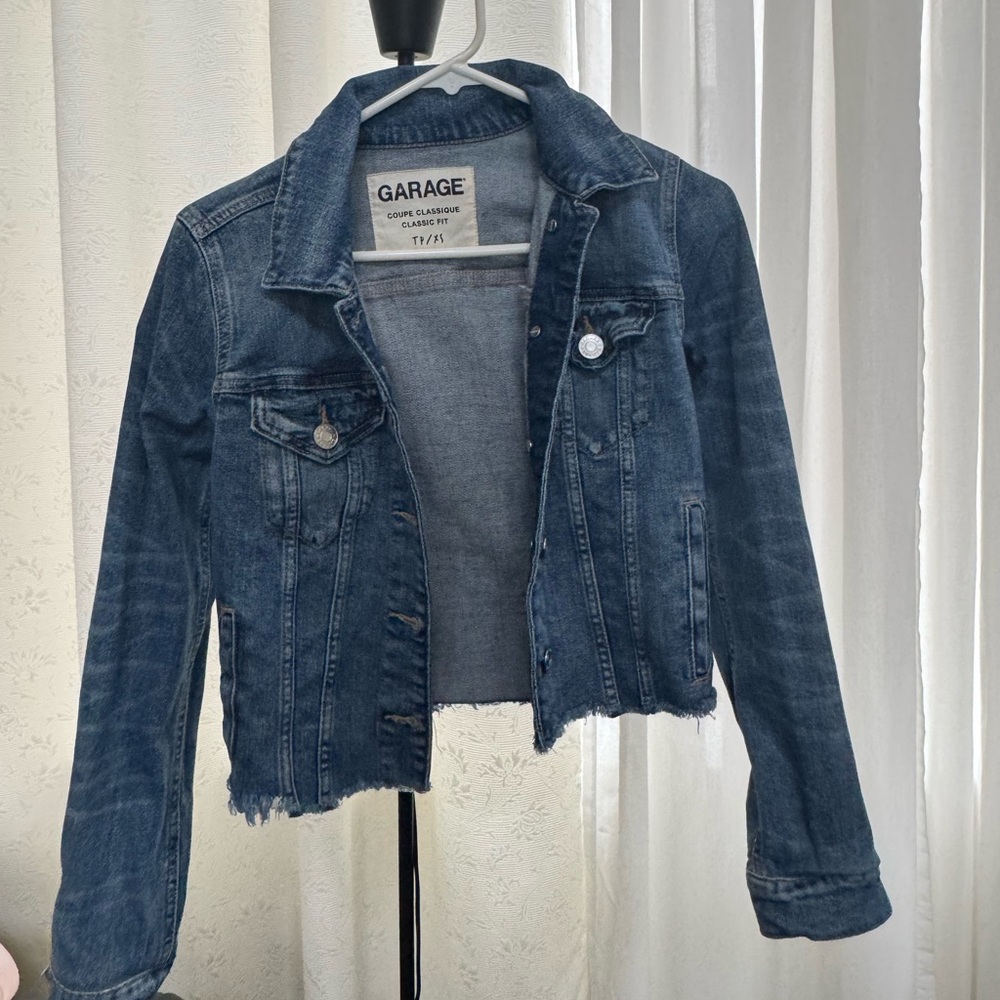 Garage Women's Dark Blue Cropped Denim Jacket
